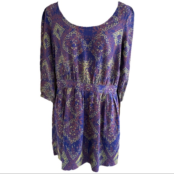 Urban Outfitters Ecote • Bohemian Chic Ikat Mini Dress - Picture 1 of 14